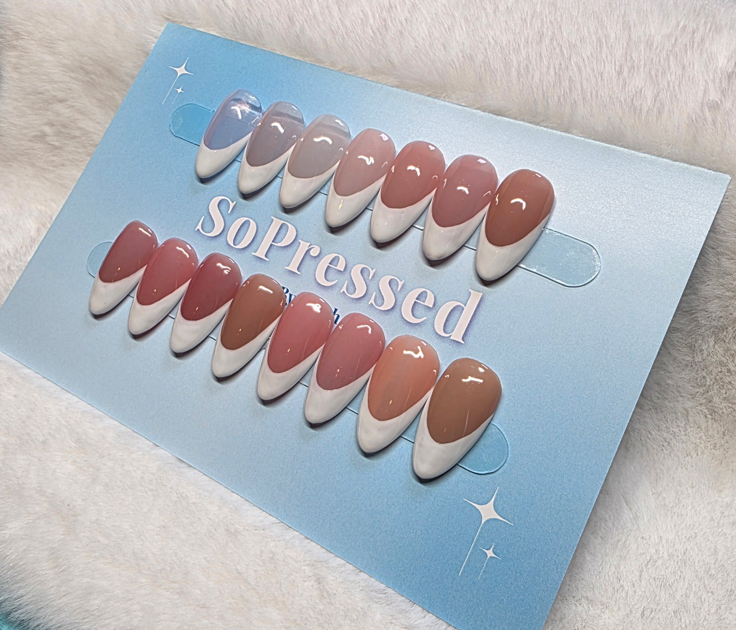 Classic French Tip - Custom Base Press on Nails
