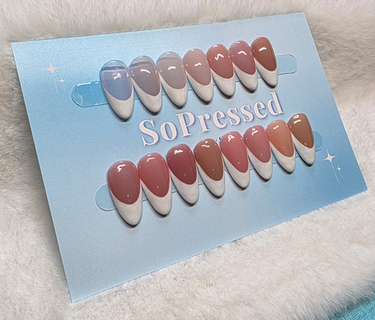 Classic French Tip - Custom Base Press on Nails